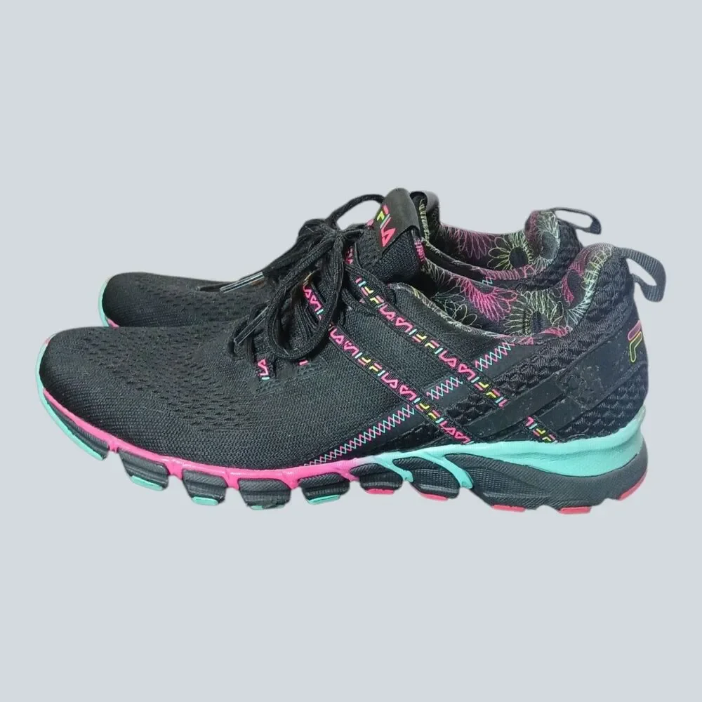 Fila Womens 8.5M Memory Realmspeed Evo Running Shoes Black 5RM00569-960 NWOB